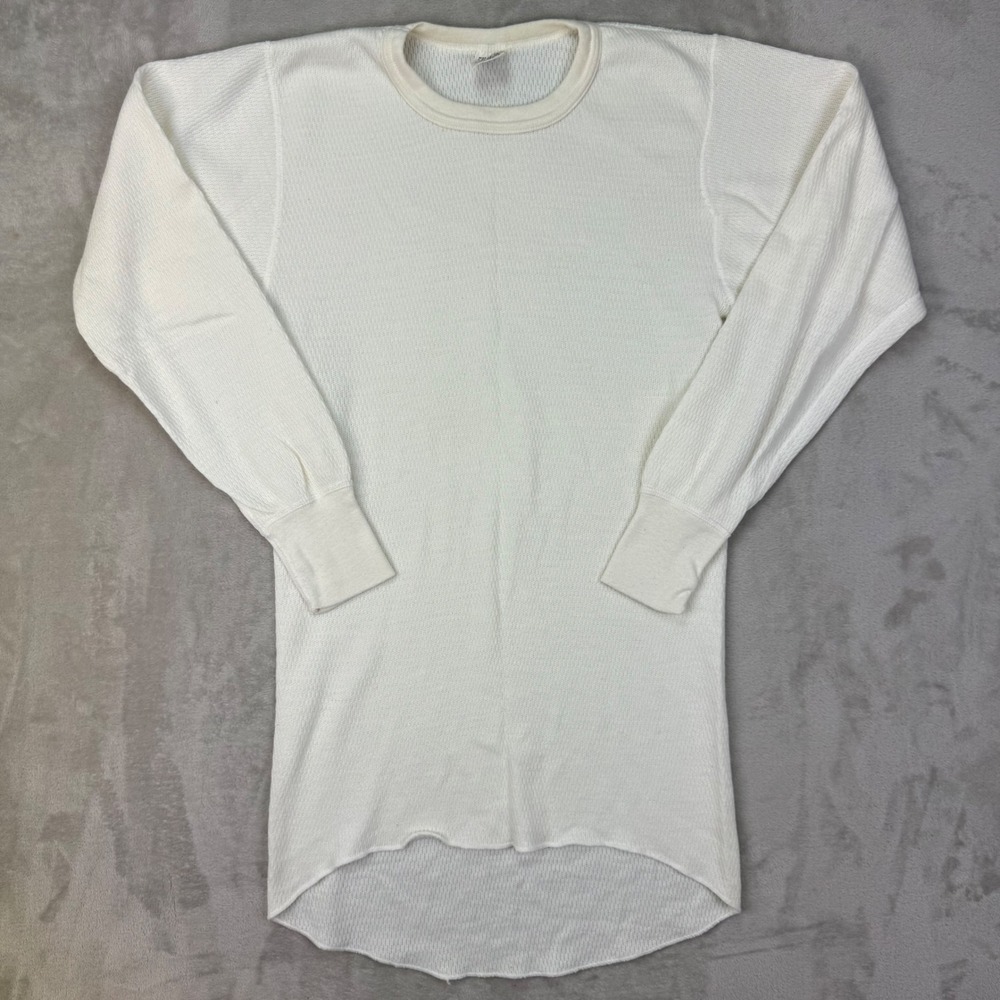 Morgan Mills Arctex Thermal Shirt XL Mens 46-48 White Waffle Knit Vintage USA